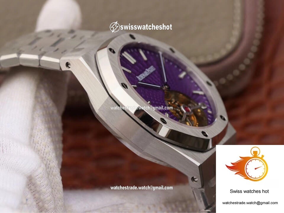 Audemars Piguet Royal Oak Tourbillon 26522ST.OO.1220ST.01 JF Factory Purple Dial 5