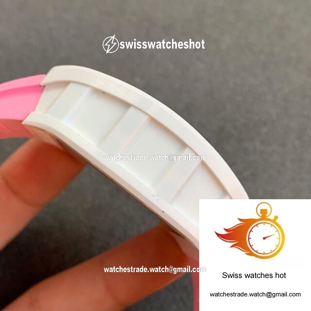 Richard Mille RM055 KV Factory V2 Pink Rubber Strap 5