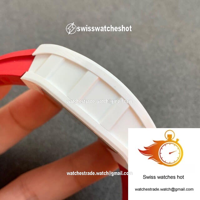 Richard Mille RM055 KV Factory V2 Red Rubber Strap 5