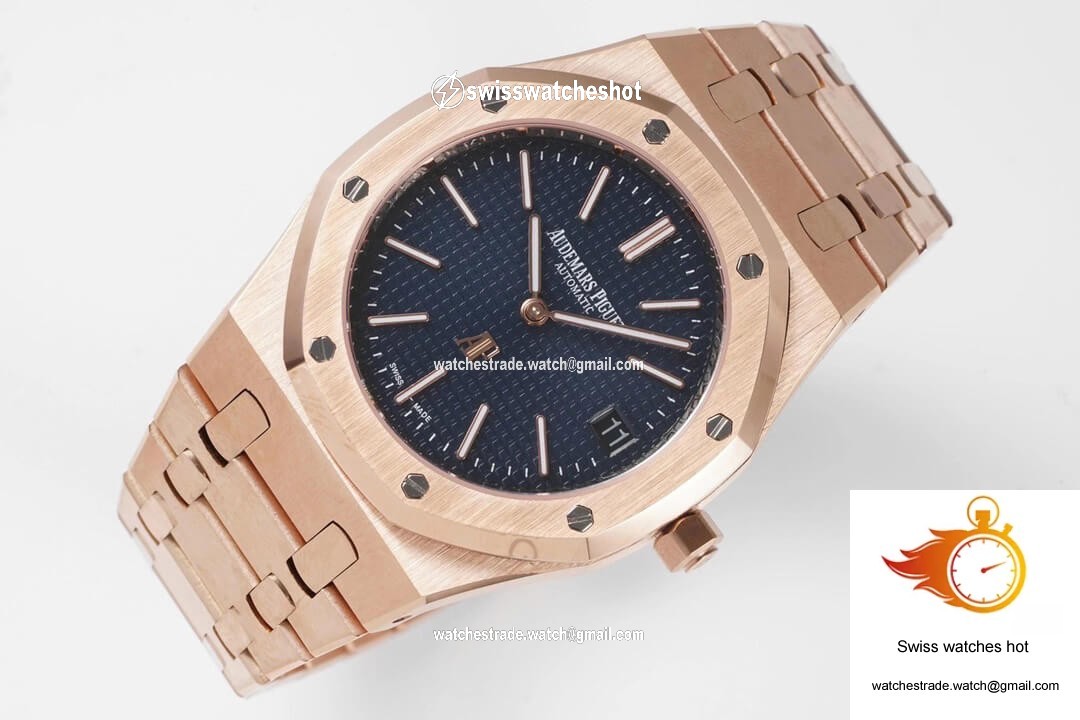 Audemars Piguet Royal Oak 15202OR.OO.1240OR.01 KZ Factory Rose Gold Blue Dial 5