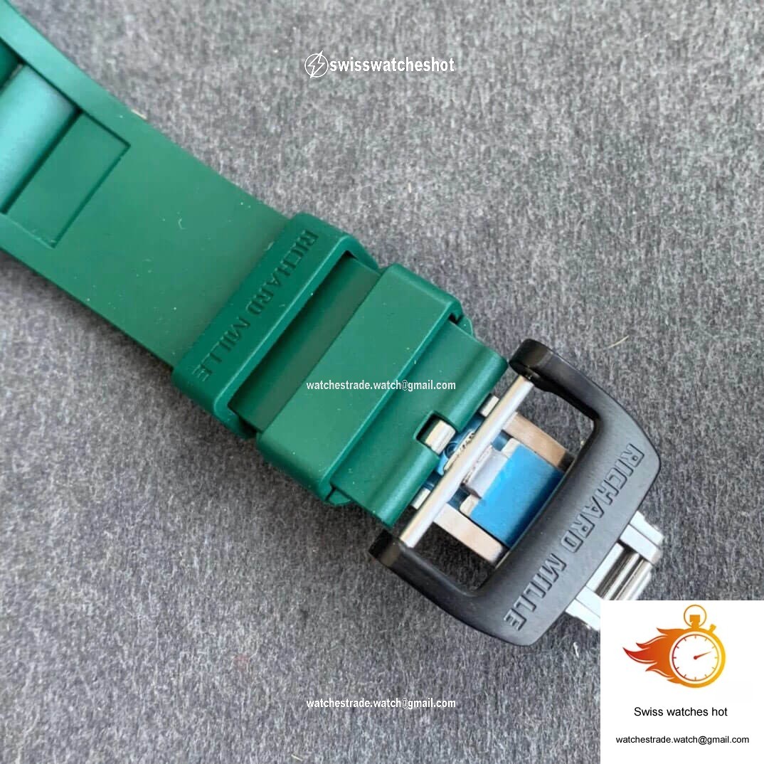 Richard Mille RM035-02 KV Factory V3 Carbon Fiber Green Strap 5