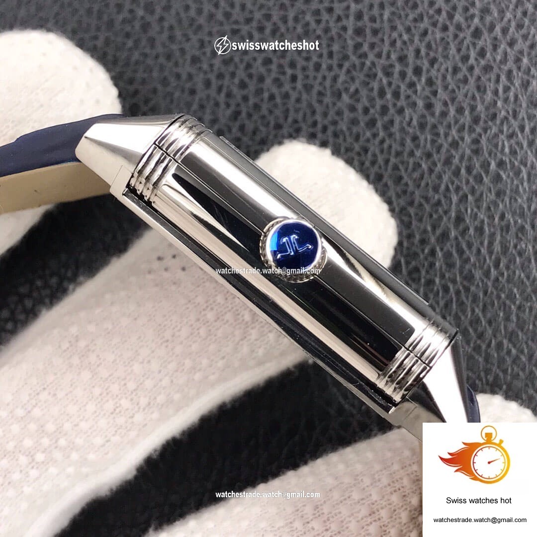 Jaeger LeCoultre Reverso Tribute Double-sided Double Time Zone Flip MG Factory Blue Dial 5