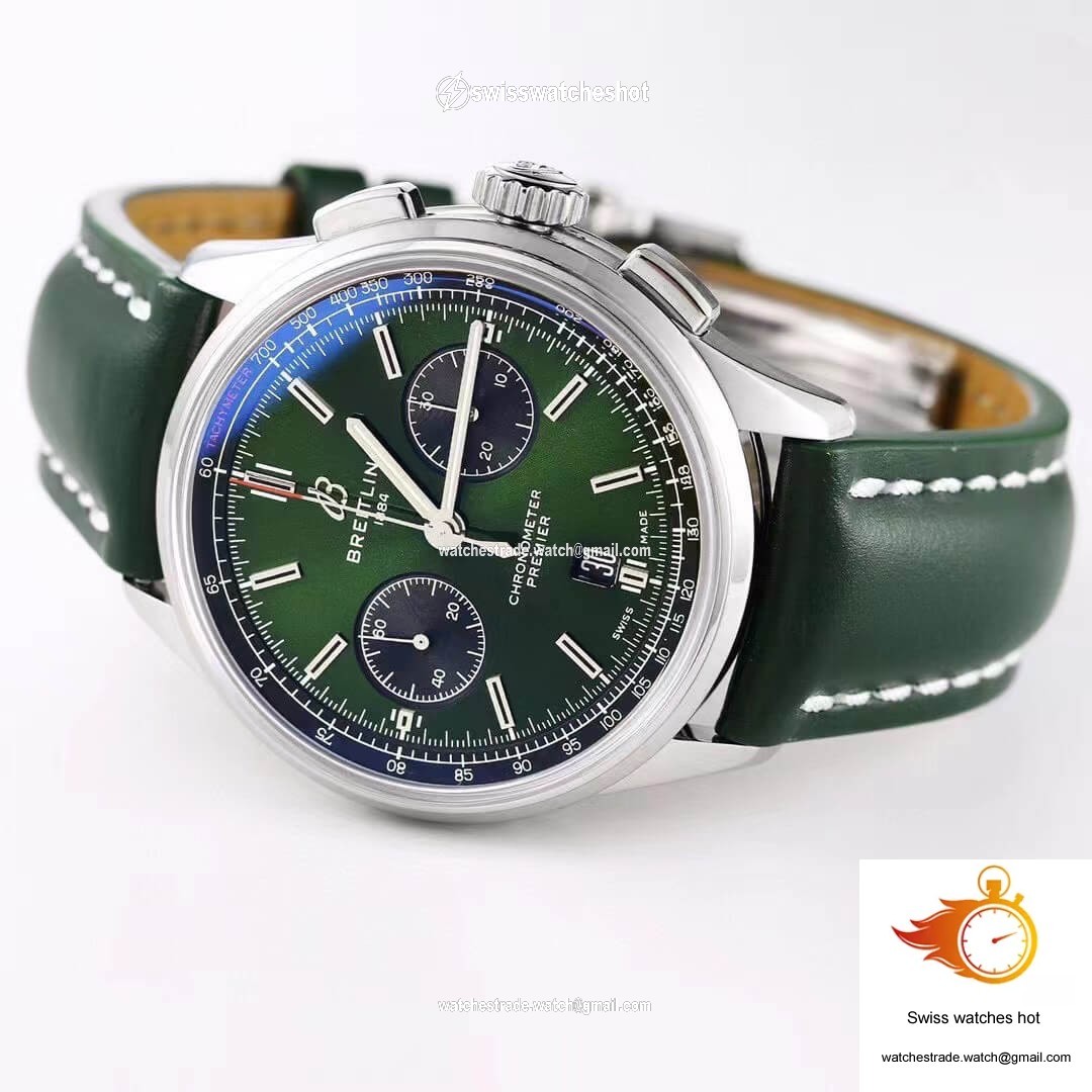 Breitling Premier B01 Chronograph AB0118A11L1X1 GF Factory V2 Green Dial 5