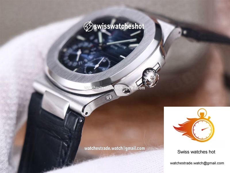 Patek Philippe Nautilus 5712/1A-001 PF Factory Blue Dial Leather Strap 5