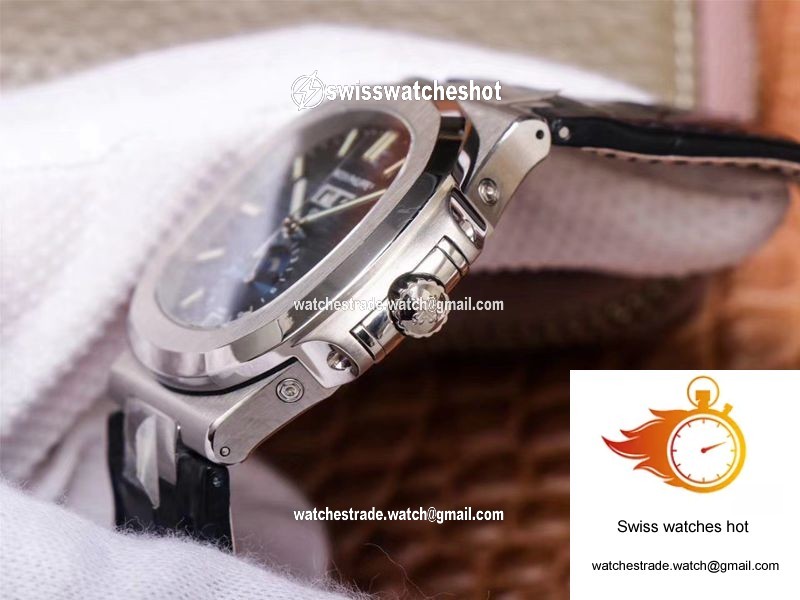 PF Factory Patek Philippe Nautilus 5726/1A-014 Moonphase Black Leather Strap 5