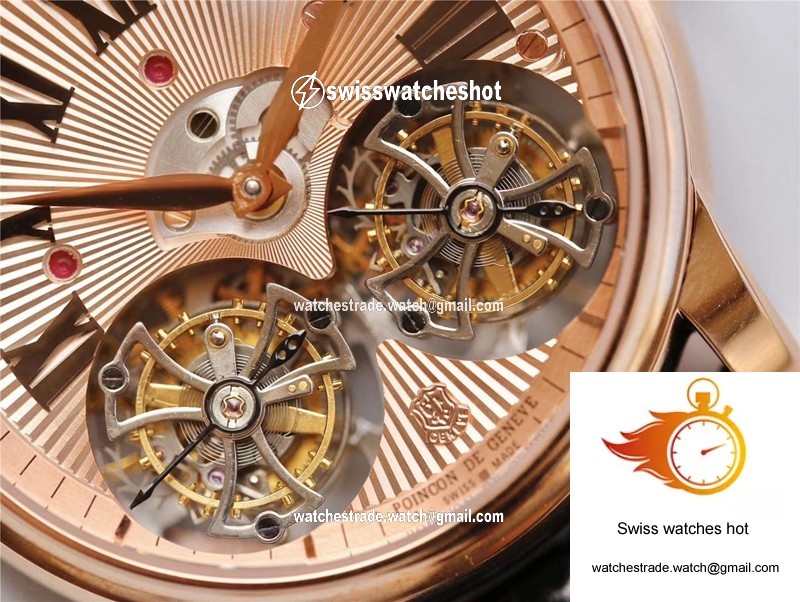Roger Dubuis Hommage RDDBHO0562 Double Flying tourbillon JB Factory Rose Gold Dial 5