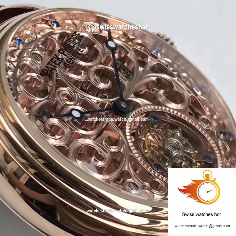 Patek Philippe Tourbillon Rose Gold Skeleton Dial 5
