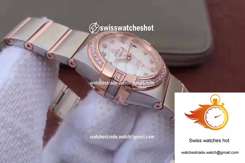 Omega Constellation Double Eagle Lady Pink Mother-Of-Pearl Dial 27MM 3S Factory 5