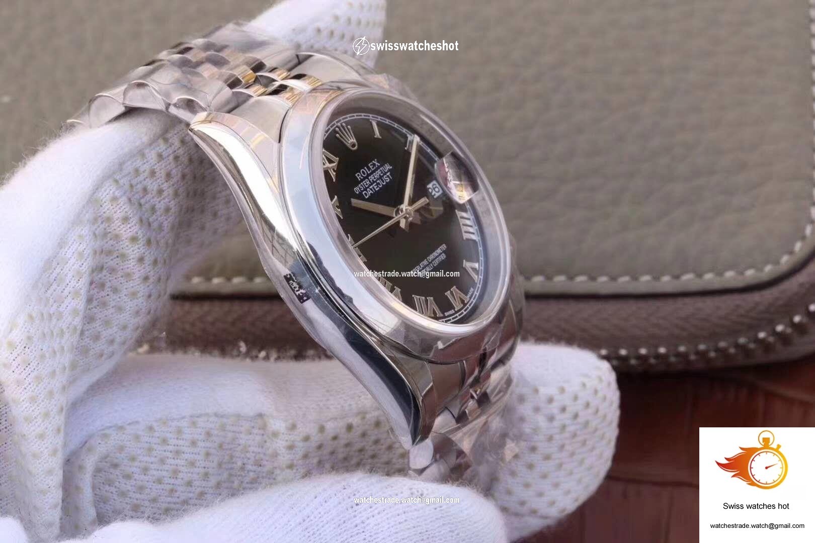 Rolex Datejust 116234 36mm AR Factory Black Dial Rome Time Scale 5