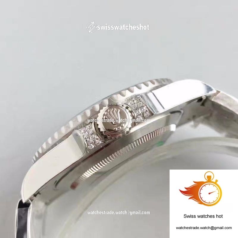 Rolex Submariner Date 116610LV Noob Factory V9 Green Dial Diamond 5