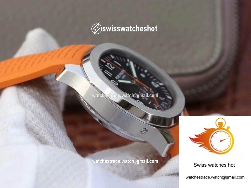 Patek Philippe Aquanaut Chronograph 5968A Orange Rubber Strap Black Dial 5