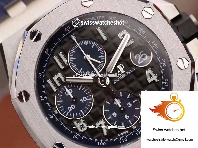 Audemars Piguet Royal Oak Offshore Chronograph 2018 SIHH 26470 JF Factory V2 Black Textured Dial 5