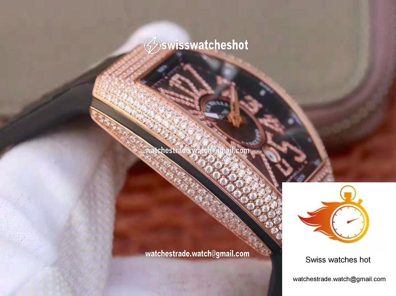 Franck Muller Vanguard 18K Rose Gold V45.SC.DT.D.NBR.CD.5N.NR Black Dial 5