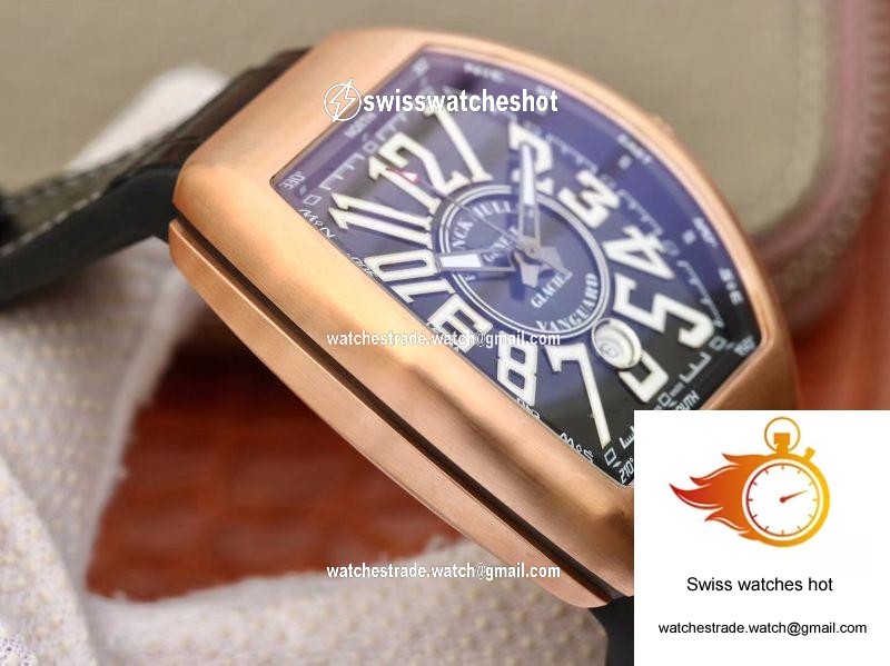 Franck Muller Vanguard V45-02 18K Rose Gold Black Dial 5