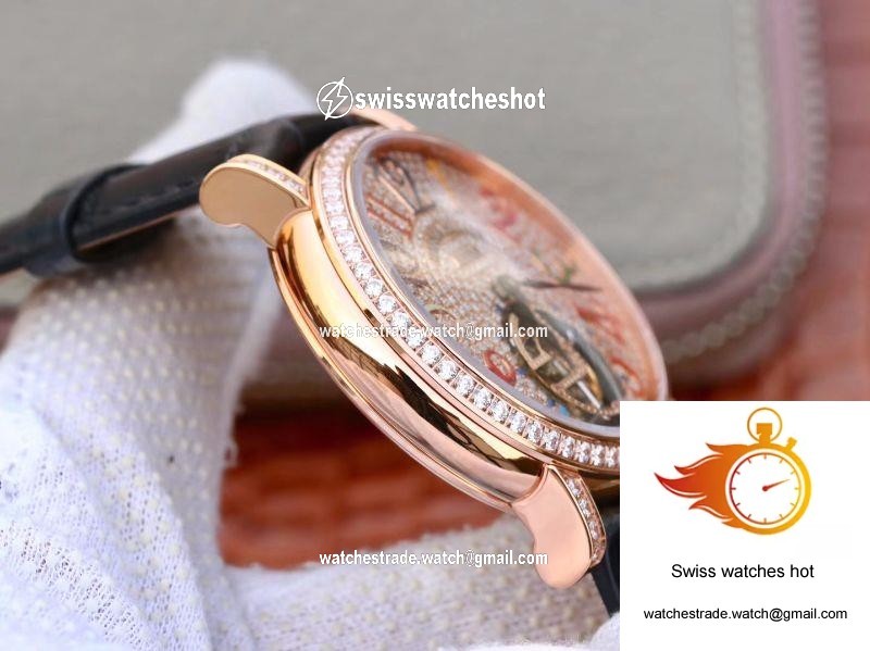 Franck Muller Round Color Dreams Tourbillon 18K Rose Gold Diamond Dial 5