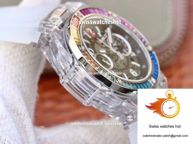 Hublot Big Bang Unico 411.JX.4802.RT Colorful Diamonds Bezel Skeleton Dial 5