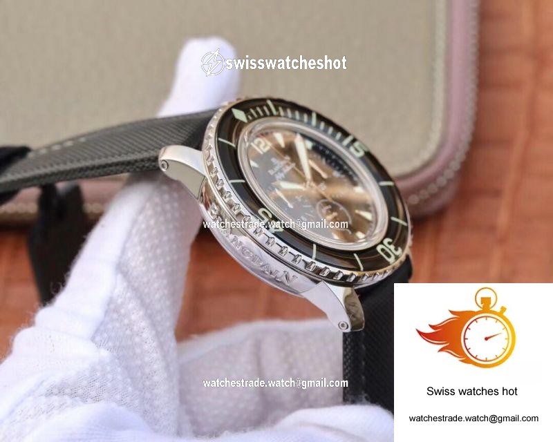 Blancpain Fifty Fathoms Chronographe Flyback 5085F-1130-52A OM Factory Black Nylon Strap Black Dial 5