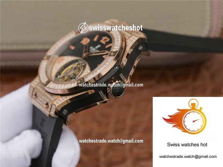 Hublot Big Bang Tourbillon Rose Gold Diamond Black Dial 5