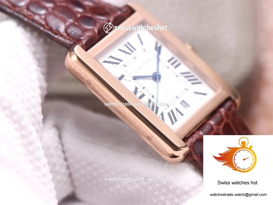 Cartier Tank W5200026 V9 Factory Rose Gold White Dial 6
