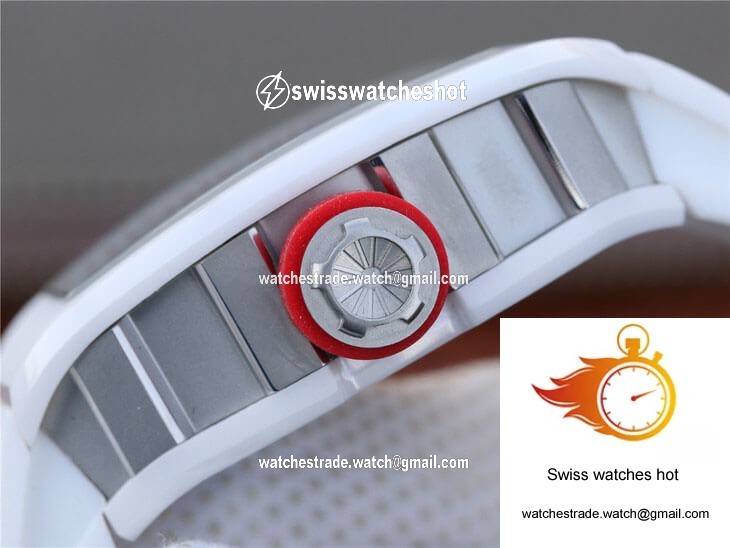 Richard Mille RM055 KV Factory White Rubber Strap 6