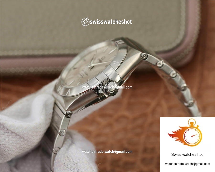 Omega Constellation 123.10.38.21.02.001 VS Factory Silvery White Dial 6
