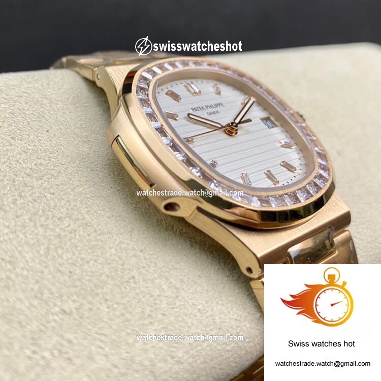 Patek Philippe Nautilus PPF Factory Rose Gold White Dial 6