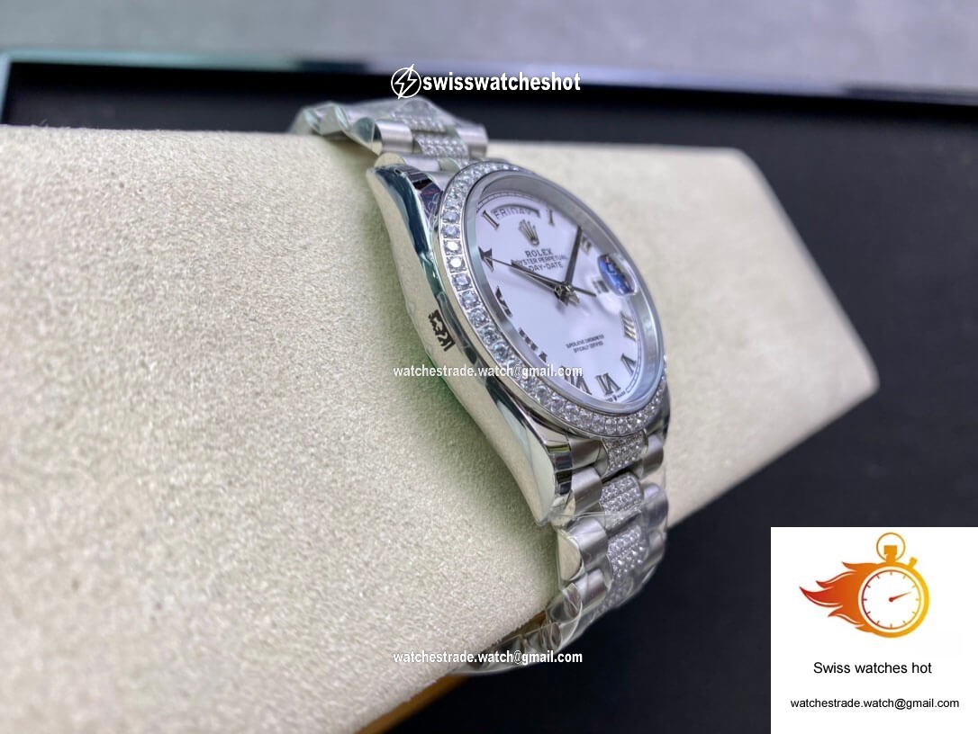 Rolex Day Date M128349RBR-0026 EW Factory Diamond-Set Bezel 6
