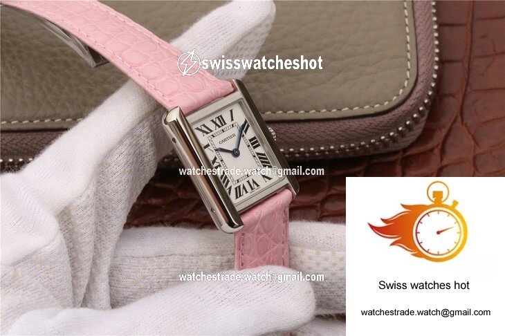 Cartier Tank Ladies Stainless Steel White Dial 6