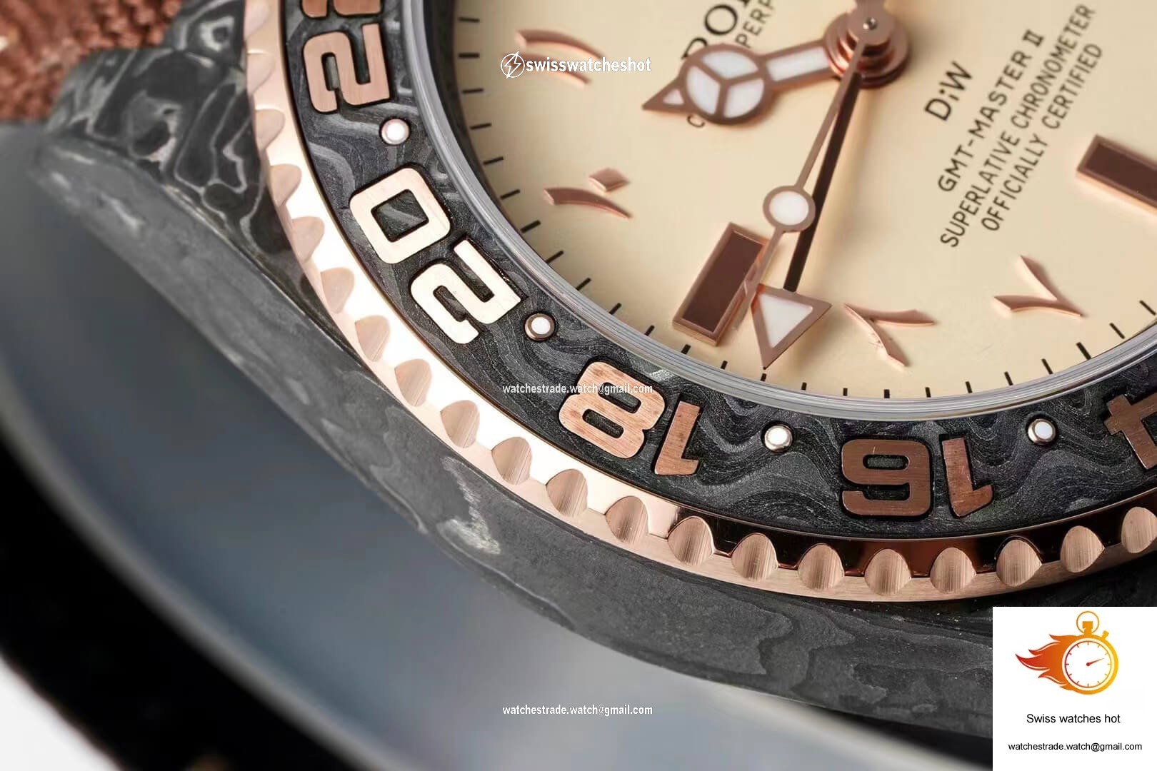 Rolex GMT-MASTER II Diw Carbon Fiber Brown Fabric Strap 6