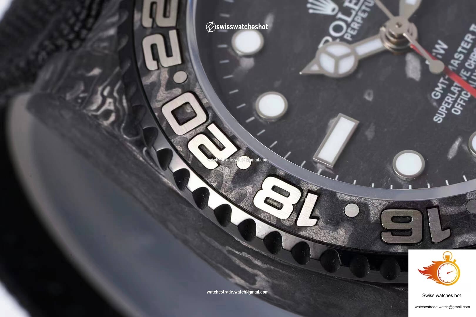 Rolex GMT-MASTER II Diw Carbon Fiber Black Fabric Strap 6