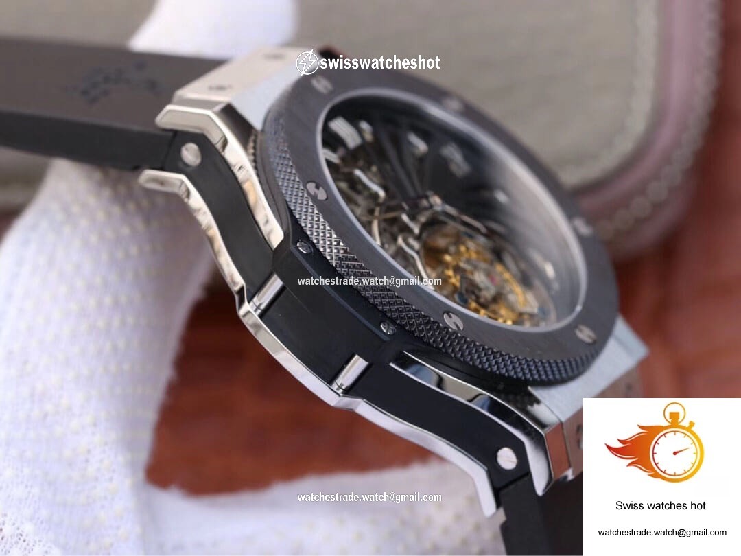 Hublot Big Bang Hollow Tourbillon Ceramic Bezel Skeleton Dial 6