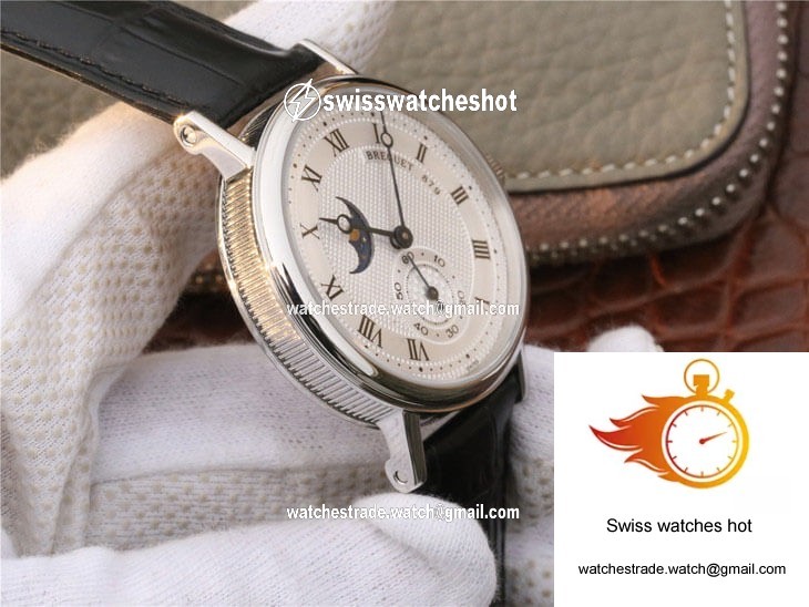 Breguet Classique Moonphase 4396 Stainless Steel White Dial 6
