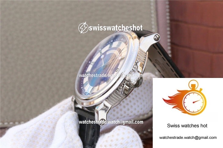 Breguet Marine 5817 Blue Dial Cowhide Strap 6