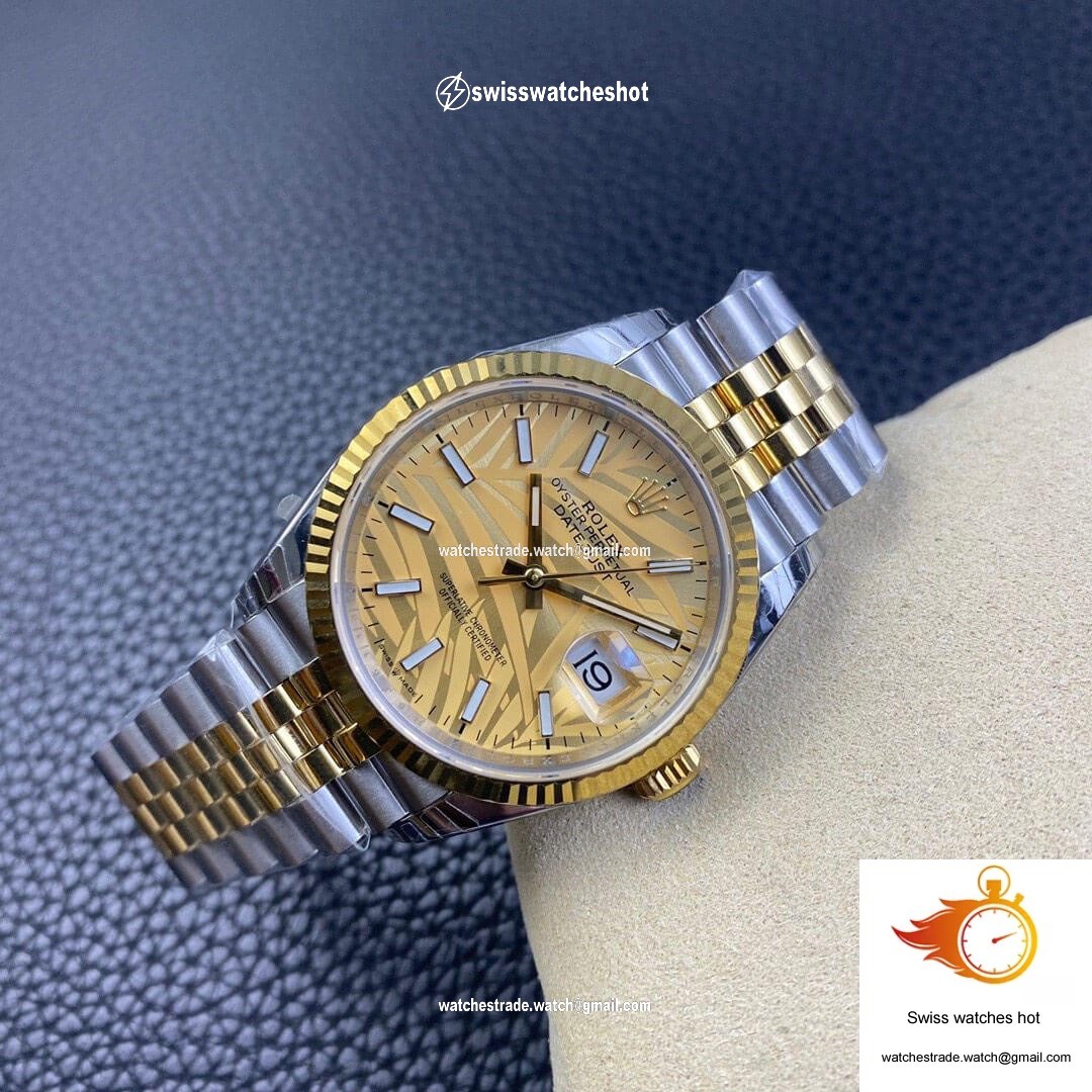 Rolex Datejust M126233-0037 EW Factory Golden Palm Leaf Pattern Dial 6