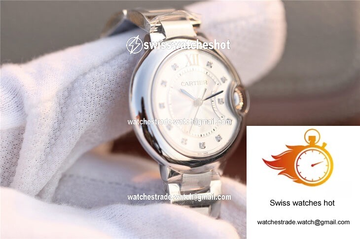 Ballon Bleu De Cartier WE902074 V6 Factory Diamond Silverr Dial 6