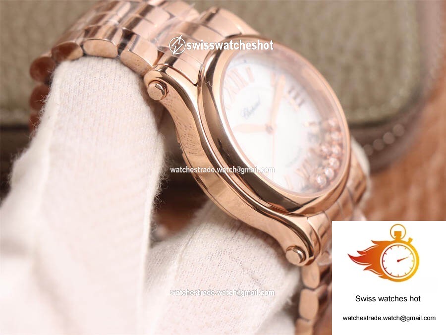 Chopard Happy Sport 274808-5002 YF Factory White Dial Rose Gold 6