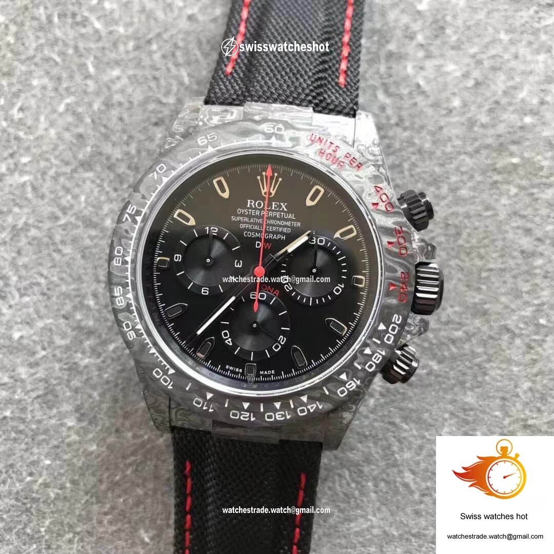 Rolex Daytona Cosmograph Carbon Fiber Diw Customized Version Noob Factory Black Dial 6