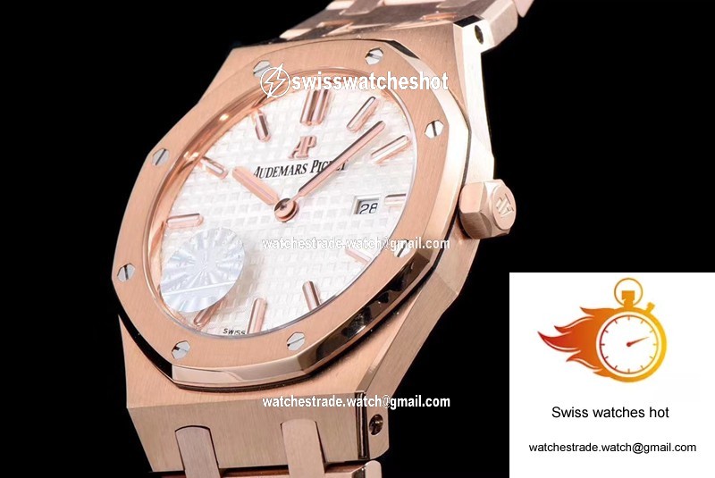 Audemars Piguet Royal Oak Quartz 67650OR.OO.1261OR.01 JF Factory White Dial 6