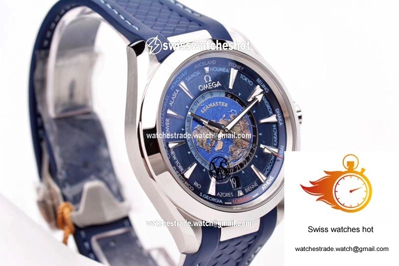 Omega Seamaster Aqua Terra GMT Worldtimer 220.12.43.22.03.001 VS Factory Blue Dial 6