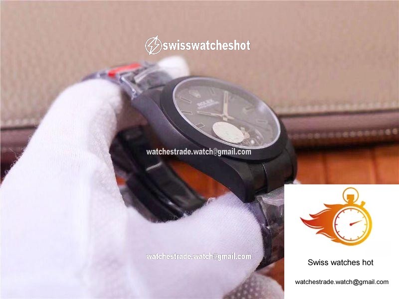 JB Factory Replica Rolex Milgauss Base 116400 Label Noir Design LNT01HS-001 Black case watch 6