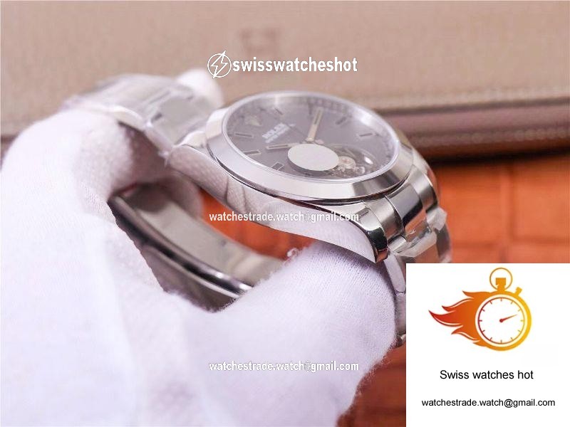JB Factory Replica Rolex Milgauss Base 116400 Label Noir Design LNT01HS-001 Silver case watch 6