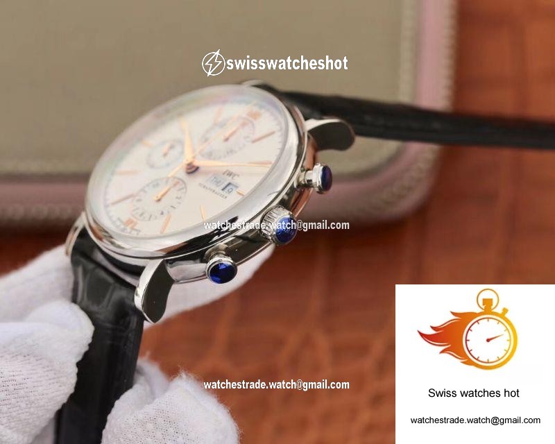 IWC Portofino Chronograph Multi-function IW391022 ZF Factory White Dial With Rose Gold Markers 6