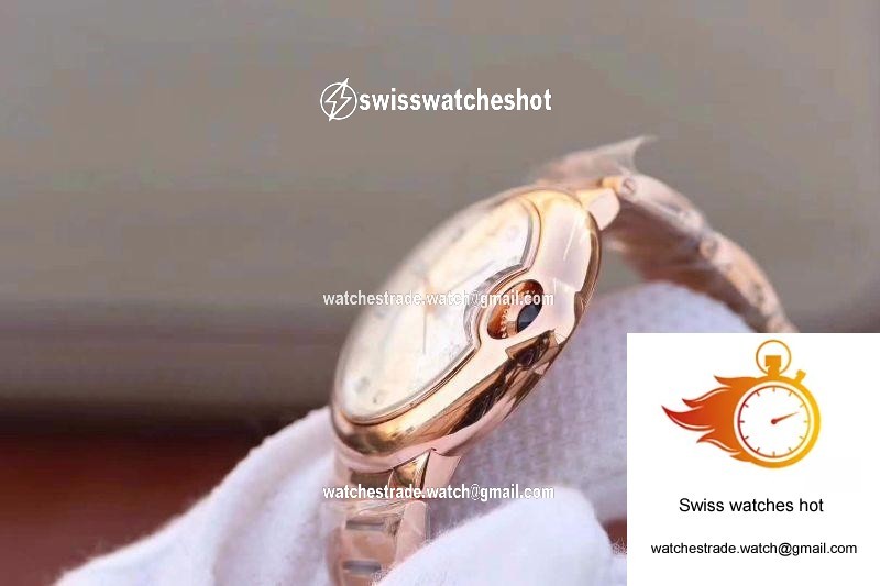 Ballon Bleu De Cartier Ladies 33 WE902062 V9 Factory White Textured Dial 6