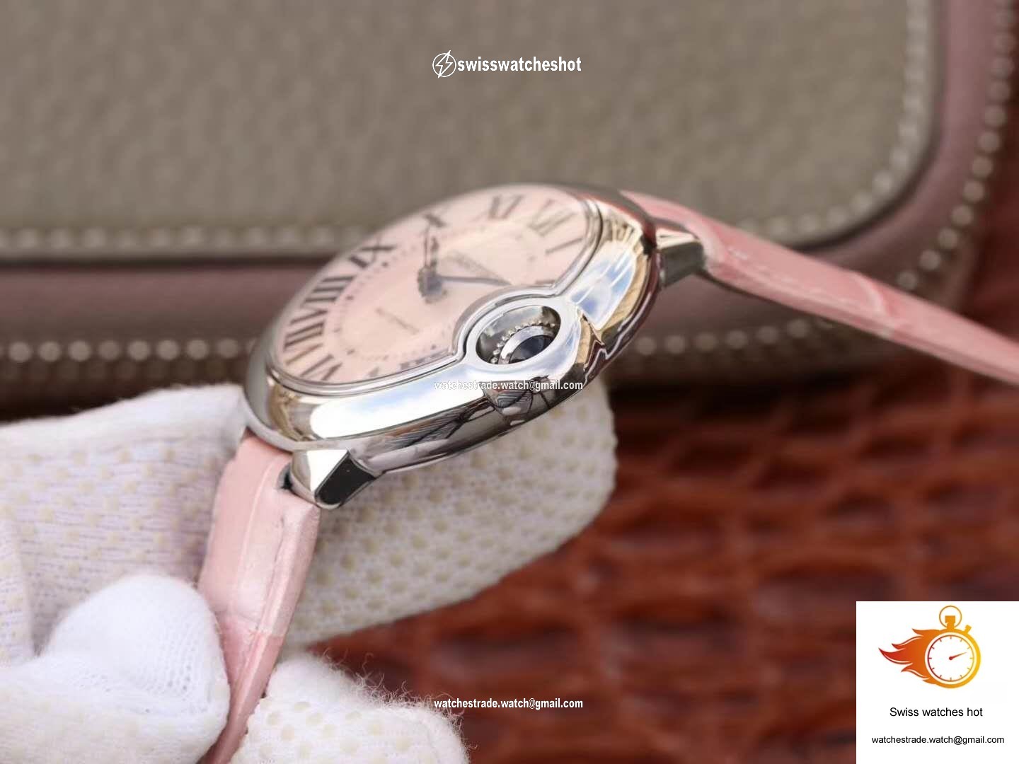 Ballon Bleu De Cartier Ladies 33MM WSBB0002 V6 Factory Pink Dial 6
