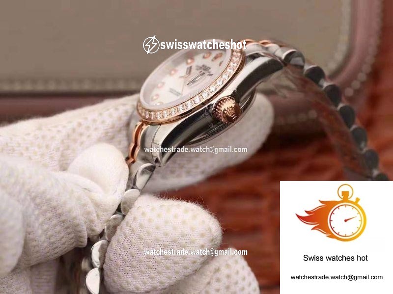 Rolex Lady Datejust Two Tone Bracelet 28MM Enamel Dial 6