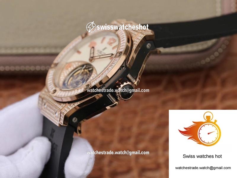 Hublot Classic Fusion Rose Gold Tourbillon White Enamel Dial 6