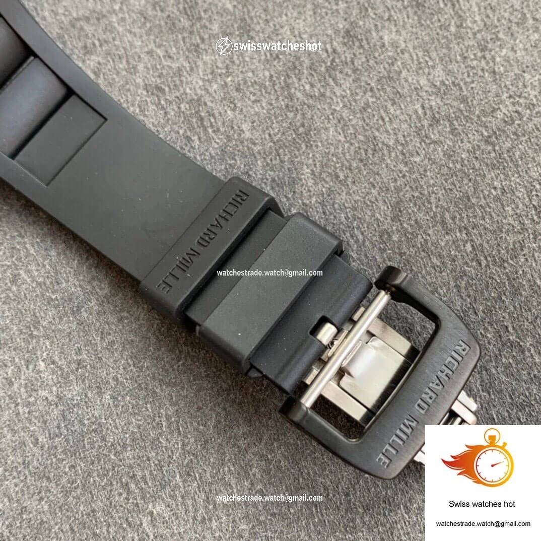 Richard Mille RM055 KV Factory V2 Black Ceramic Rubber Strap 6