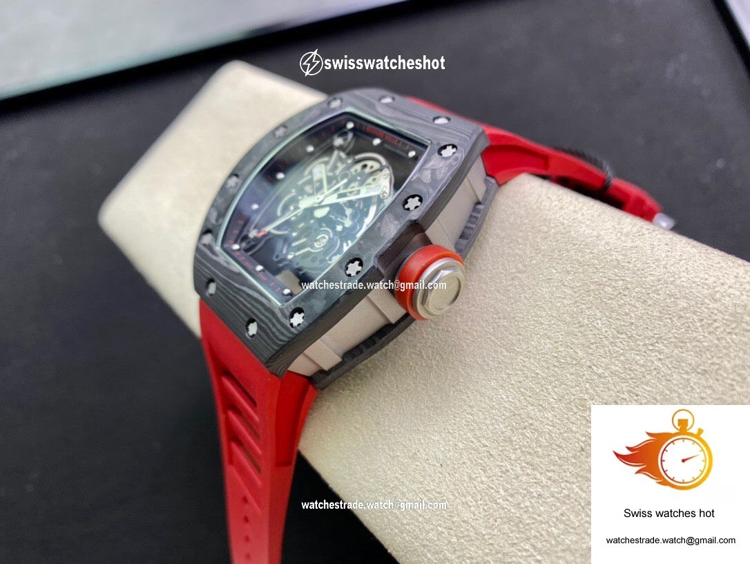 Richard Mille RM055 KV Factory V2 Carbon Fiber Red Strap 6
