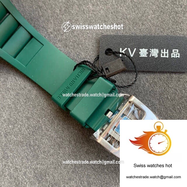 Richard Mille RM055 KV Factory V2 Green Rubber Strap 6