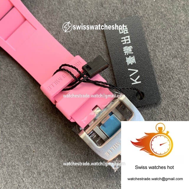 Richard Mille RM055 KV Factory V2 Pink Rubber Strap 6